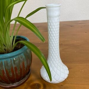 Vintage White Milk Glass 9" Vase